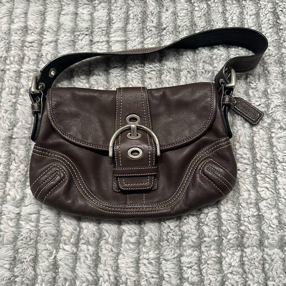 Vintage Y2K COACH Brown Leather Shoulder Bag